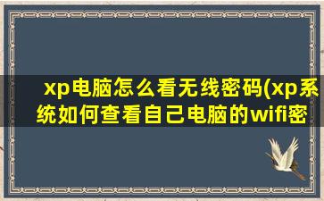 xp电脑怎么看无线密码(xp系统如何查看自己电脑的wifi密码)