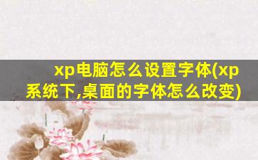 xp电脑怎么设置字体(xp系统下,桌面的字体怎么改变)