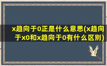 x趋向于0正是什么意思(x趋向于x0和x趋向于0有什么区别)