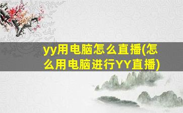 yy用电脑怎么直播(怎么用电脑进行YY直播)