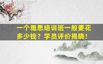 一个雅思培训班一般要花多少钱？学员评价揭晓！