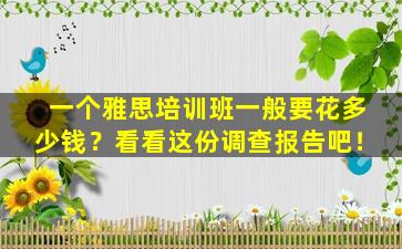 一个雅思培训班一般要花多少钱？看看这份调查报告吧！