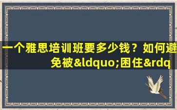 一个雅思培训班要多少钱？如何避免被“困住”