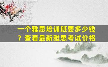 一个雅思培训班要多少钱？查看最新雅思考试价格