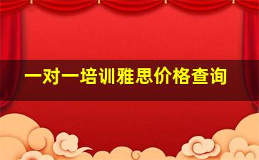 一对一培训雅思价格查询