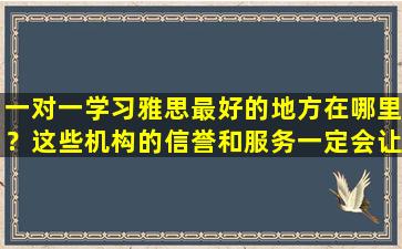 一对一学习雅思最好的地方在哪里？这些机构的信誉和服务一定会让您满意！