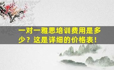 一对一雅思培训费用是多少？这是详细的价格表！