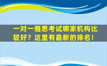 一对一雅思考试哪家机构比较好？这里有最新的排名！