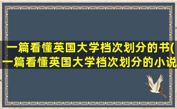 一篇看懂英国大学档次划分的书(一篇看懂英国大学档次划分的小说)