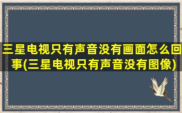 三星电视只有声音没有画面怎么回事(三星电视只有声音没有图像)