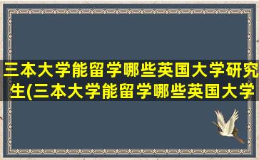 三本大学能留学哪些英国大学研究生(三本大学能留学哪些英国大学毕业)