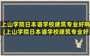 上山学院日本语学校建筑专业好吗(上山学院日本语学校建筑专业好吗多少分)