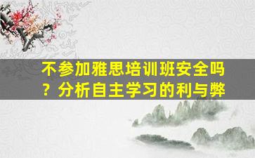 不参加雅思培训班安全吗？分析自主学习的利与弊