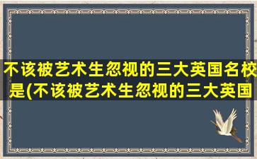 不该被艺术生忽视的三大英国名校是(不该被艺术生忽视的三大英国名校是什么)