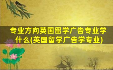 专业方向英国留学广告专业学什么(英国留学广告学专业)