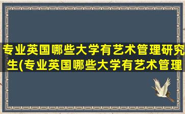 专业英国哪些大学有艺术管理研究生(专业英国哪些大学有艺术管理学)