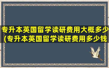 专升本英国留学读研费用大概多少(专升本英国留学读研费用多少钱)