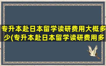 专升本赴日本留学读研费用大概多少(专升本赴日本留学读研费用多少钱)