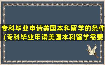 专科毕业申请美国本科留学的条件(专科毕业申请美国本科留学需要什么)