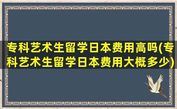 专科艺术生留学日本费用高吗(专科艺术生留学日本费用大概多少)