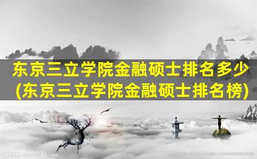 东京三立学院金融硕士排名多少(东京三立学院金融硕士排名榜)