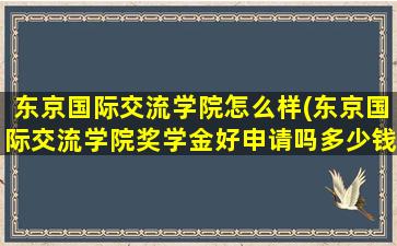 东京国际交流学院怎么样(东京国际交流学院奖学金好申请吗多少钱)