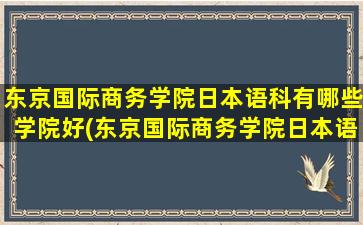 东京国际商务学院日本语科有哪些学院好(东京国际商务学院日本语科有哪些学院和专业)