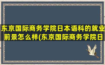 东京国际商务学院日本语科的就业前景怎么样(东京国际商务学院日本语科的就业前景)