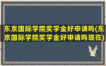 东京国际学院奖学金好申请吗(东京国际学院奖学金好申请吗现在)