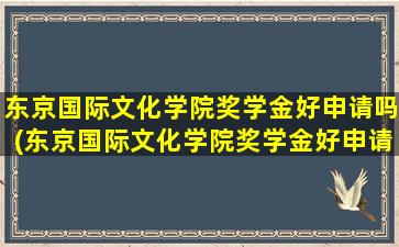 东京国际文化学院奖学金好申请吗(东京国际文化学院奖学金好申请吗多少钱)