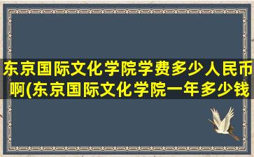 东京国际文化学院学费多少人民币啊(东京国际文化学院一年多少钱)