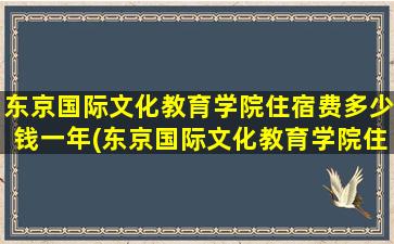 东京国际文化教育学院住宿费多少钱一年(东京国际文化教育学院住宿费多少钱一天)