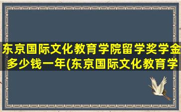 东京国际文化教育学院留学奖学金多少钱一年(东京国际文化教育学院留学奖学金多少钱一个月)