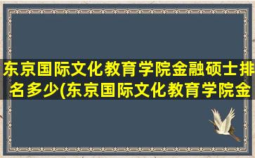 东京国际文化教育学院金融硕士排名多少(东京国际文化教育学院金融硕士排名怎么样)