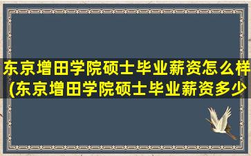 东京增田学院硕士毕业薪资怎么样(东京增田学院硕士毕业薪资多少钱)