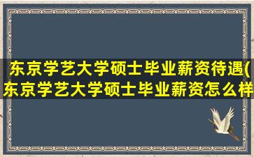 东京学艺大学硕士毕业薪资待遇(东京学艺大学硕士毕业薪资怎么样)