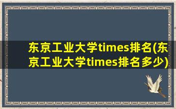 东京工业大学times排名(东京工业大学times排名多少)