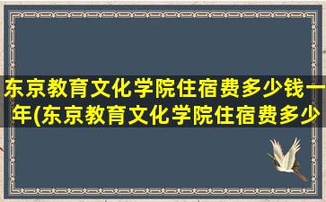 东京教育文化学院住宿费多少钱一年(东京教育文化学院住宿费多少钱一晚)