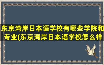 东京湾岸日本语学校有哪些学院和专业(东京湾岸日本语学校怎么样)