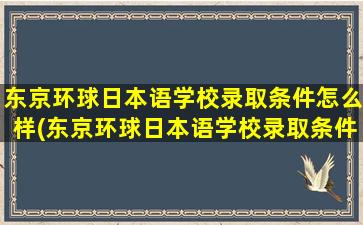 东京环球日本语学校录取条件怎么样(东京环球日本语学校录取条件及学费)