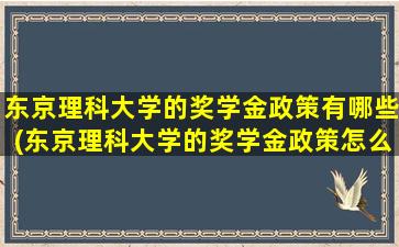 东京理科大学的奖学金政策有哪些(东京理科大学的奖学金政策怎么样)