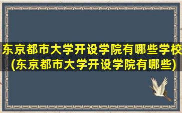 东京都市大学开设学院有哪些学校(东京都市大学开设学院有哪些)