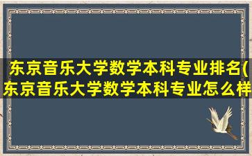 东京音乐大学数学本科专业排名(东京音乐大学数学本科专业怎么样)