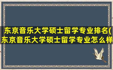 东京音乐大学硕士留学专业排名(东京音乐大学硕士留学专业怎么样)