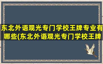 东北外语观光专门学校王牌专业有哪些(东北外语观光专门学校王牌专业排名)