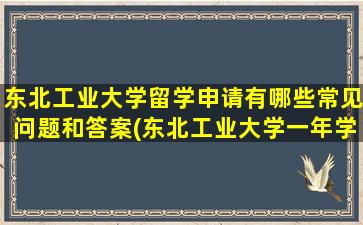 东北工业大学留学申请有哪些常见问题和答案(东北工业大学一年学费多少)