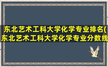 东北艺术工科大学化学专业排名(东北艺术工科大学化学专业分数线)