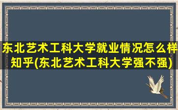 东北艺术工科大学就业情况怎么样知乎(东北艺术工科大学强不强)