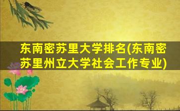 东南密苏里大学排名(东南密苏里州立大学社会工作专业)