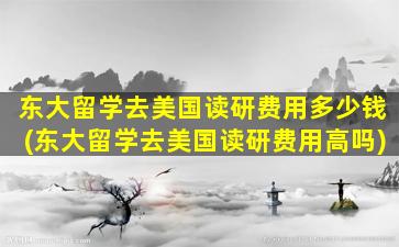 东大留学去美国读研费用多少钱(东大留学去美国读研费用高吗)